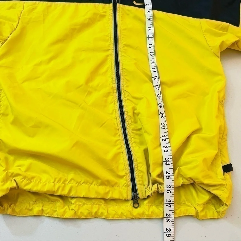 Vintage Nike Full Zip Swoosh Logo Reflective Windbreaker Jacket S Yellow/Black
